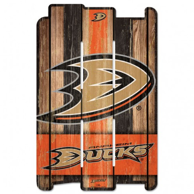 Anaheim Ducks Sign 11x17 Wood Fence Style