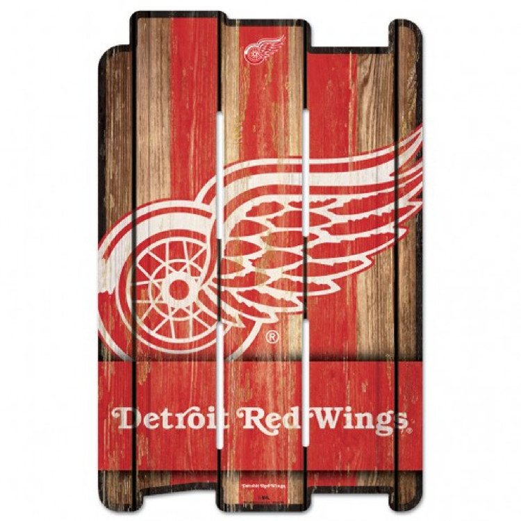Detroit Red Wings Sign 11x17 Wood Fence Style