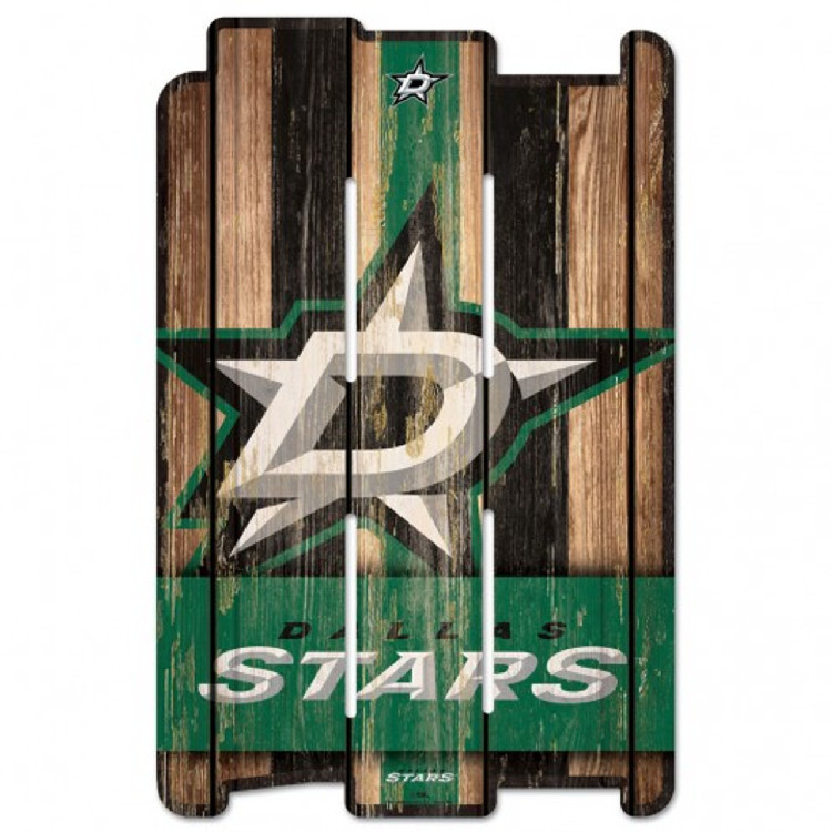 Dallas Stars Sign 11x17 Wood Fence Style