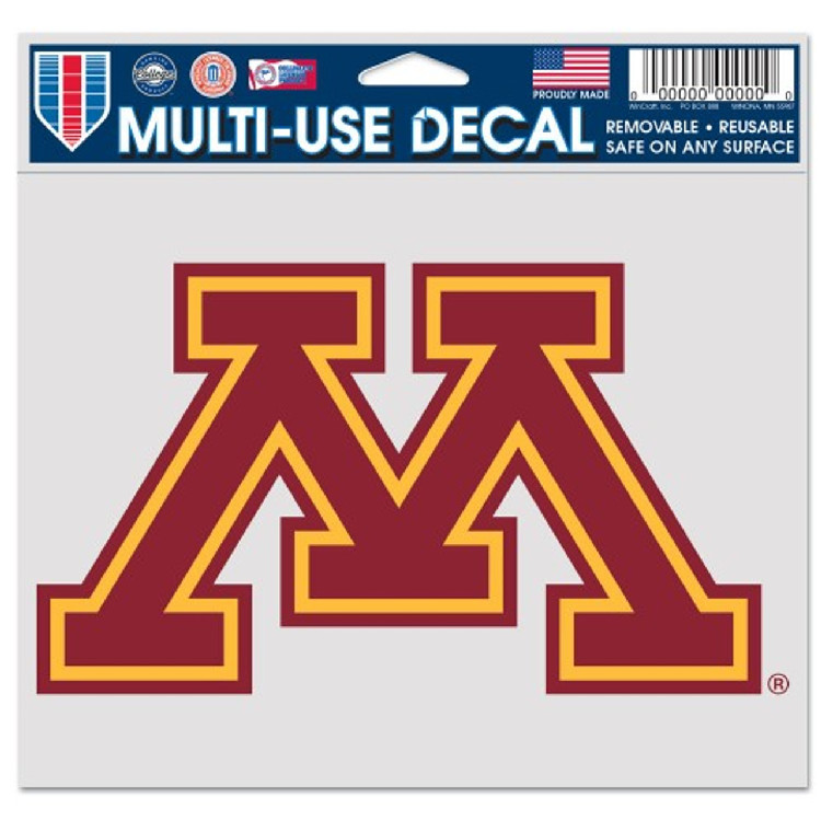 Minnesota Golden Gophers Decal 5x6 Multi Use Color