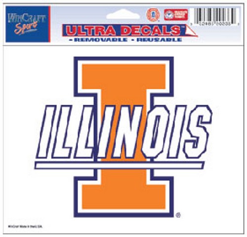 Wincraft Illinois Fighting Illini Decal 5x6 Multi Use Color