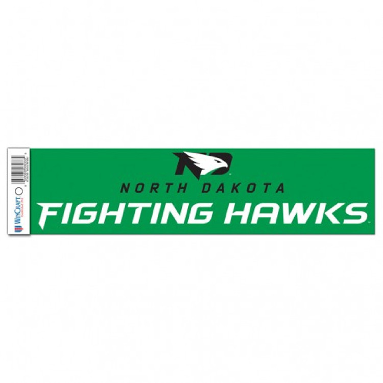 North Dakota Fighting Hawks Decal 3x12 Bumper Strip Style