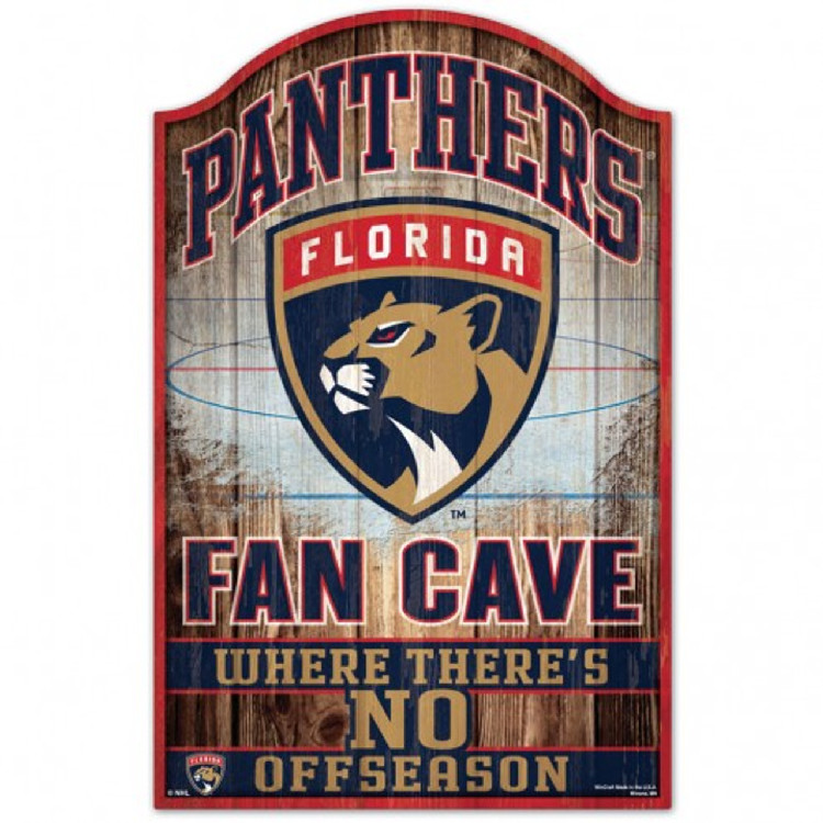 Florida Panthers Sign 11x17 Wood Fan Cave Design