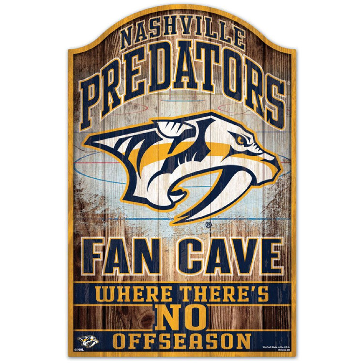 Nashville Predators Sign 11x17 Wood Fan Cave Design