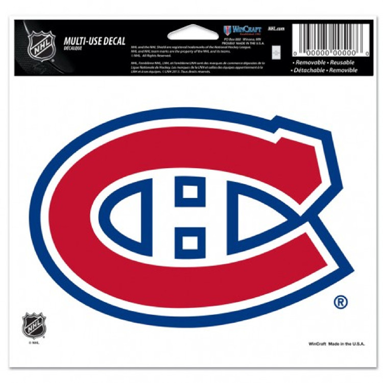 Montreal Canadiens Decal 5x6 Multi Use Color