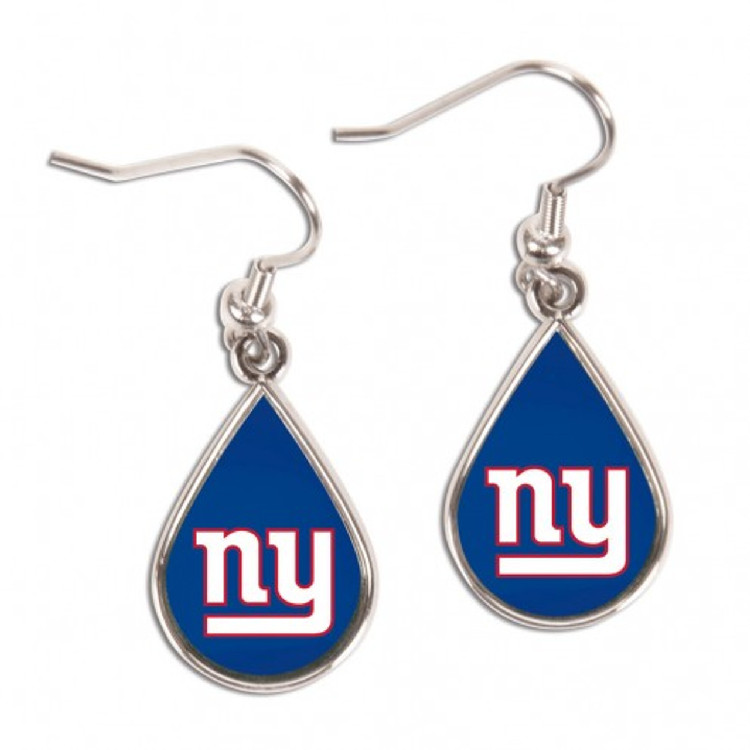 New York Giants Earrings Tear Drop Style