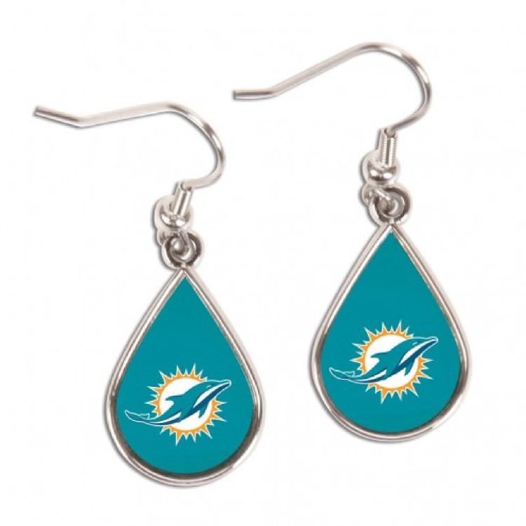 Miami Dolphins Earrings Tear Drop Style