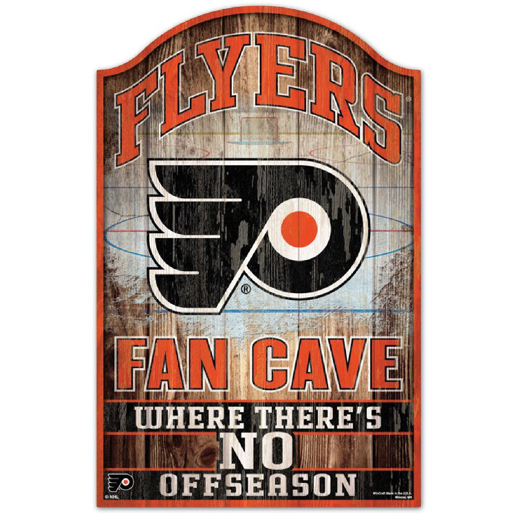 Philadelphia Flyers Sign 11x17 Wood Fan Cave Design