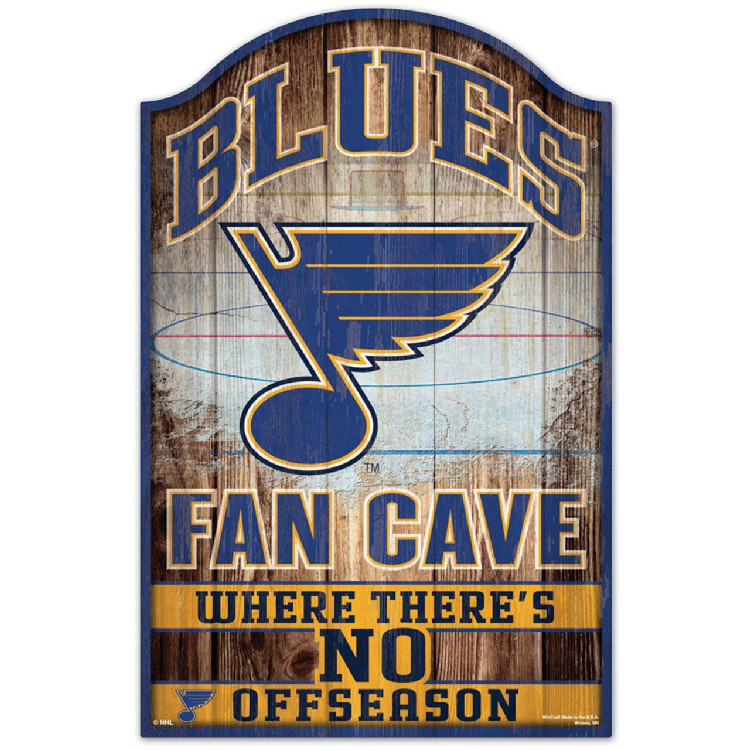 St. Louis Blues Sign 11x17 Wood Fan Cave Design