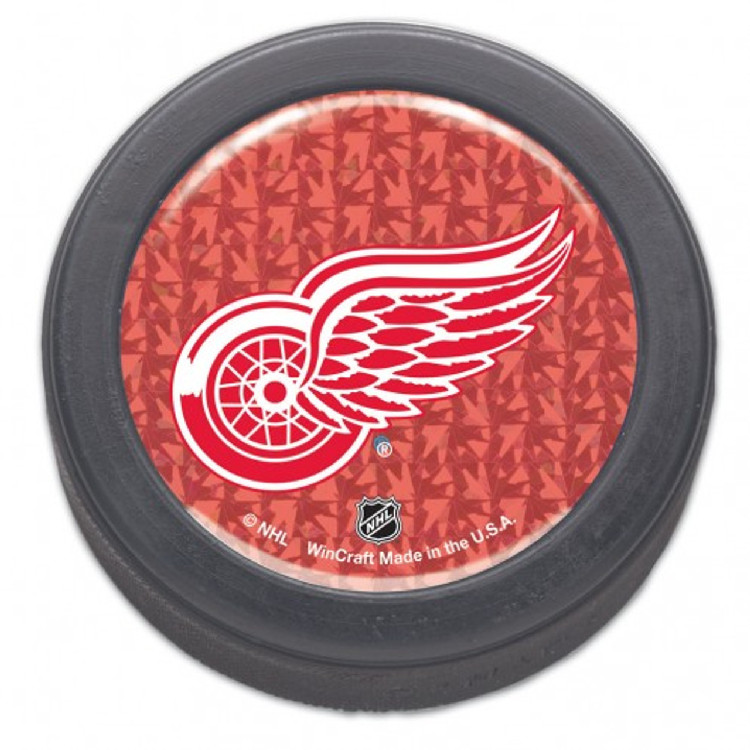 Detroit Red Wings Domed Hockey Puck - Packaged - Prismatic