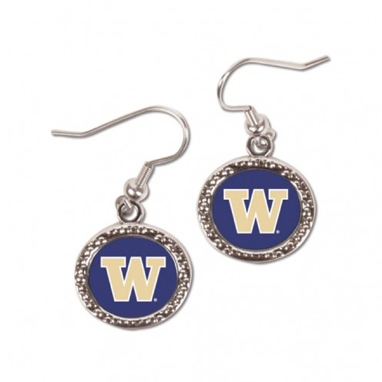 Washington Huskies Earrings Round Style