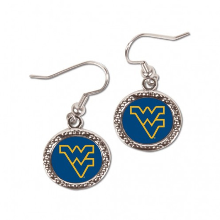 West Virginia Mountaineers Earrings Round Style