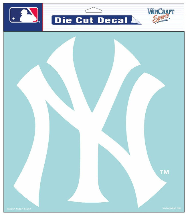 New York Yankees Decal 8x8 Die Cut White