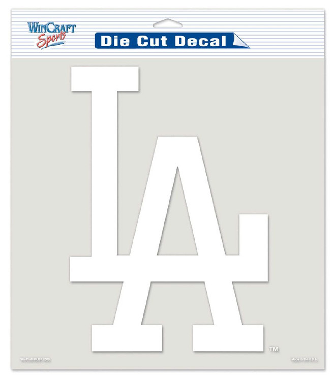 Los Angeles Dodgers Decal 8x8 Perfect Cut White