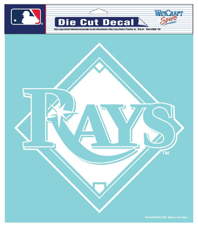 Tampa Bay Rays Decal 8x8 Die Cut White