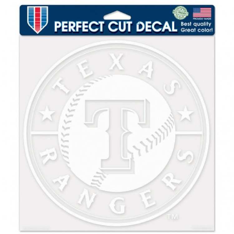 Texas Rangers Decal 8x8 Die Cut White