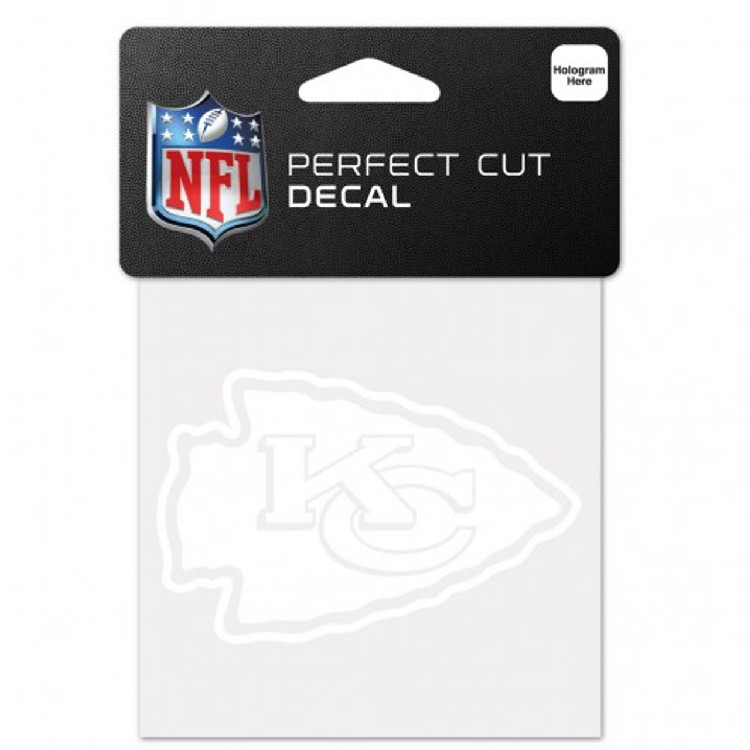 Kansas City Chiefs Decal 4x4 Perfect Cut White