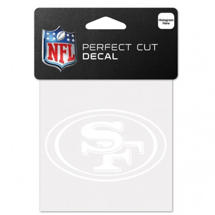 San Francisco 49ers Decal 4x4 Perfect Cut White