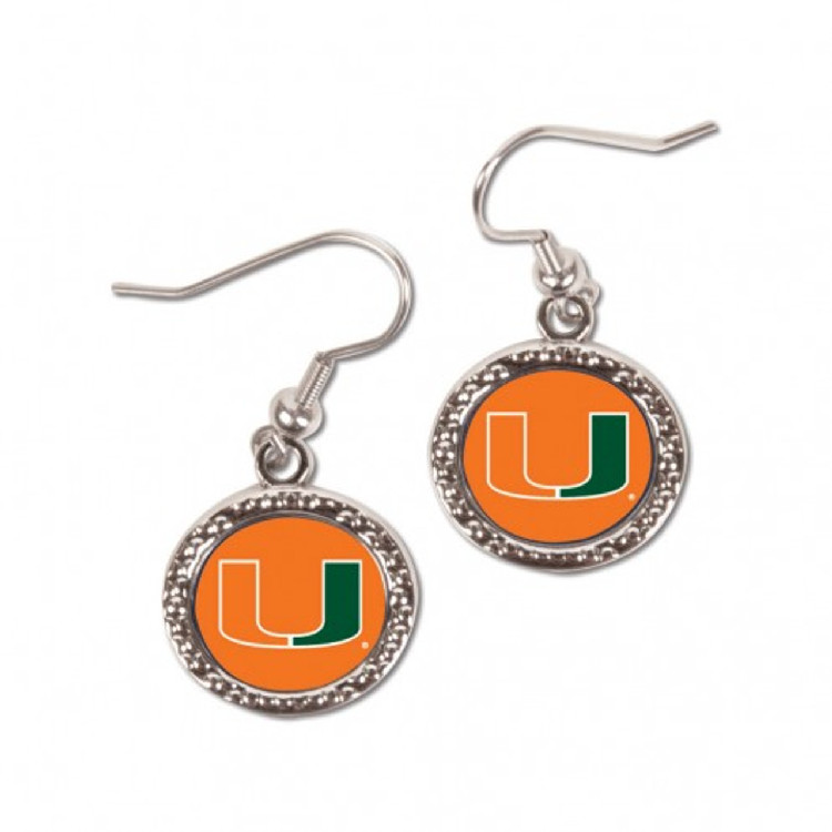 Miami Hurricanes Earrings Round Style