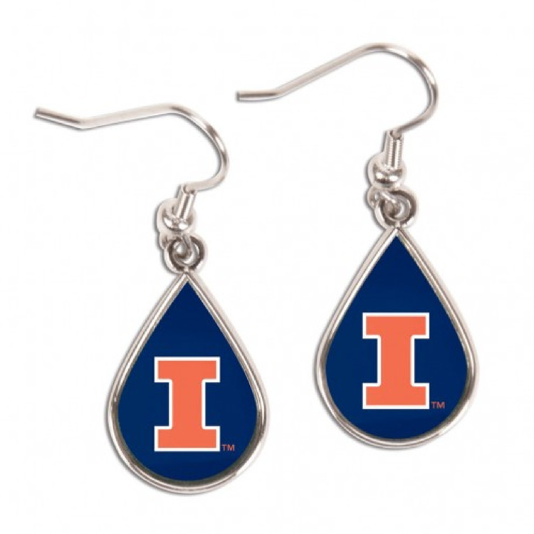 Illinois Fighting Illini Earrings Tear Drop Style