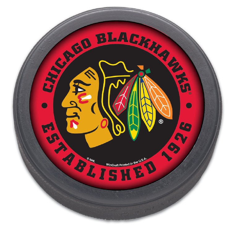 Chicago Blackhawks Hockey Puck Packaged Est 1926 Design