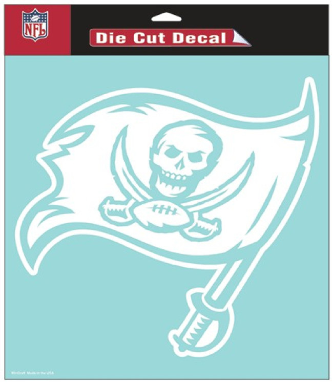 Tampa Bay Buccaneers Decal 8x8 Perfect Cut White