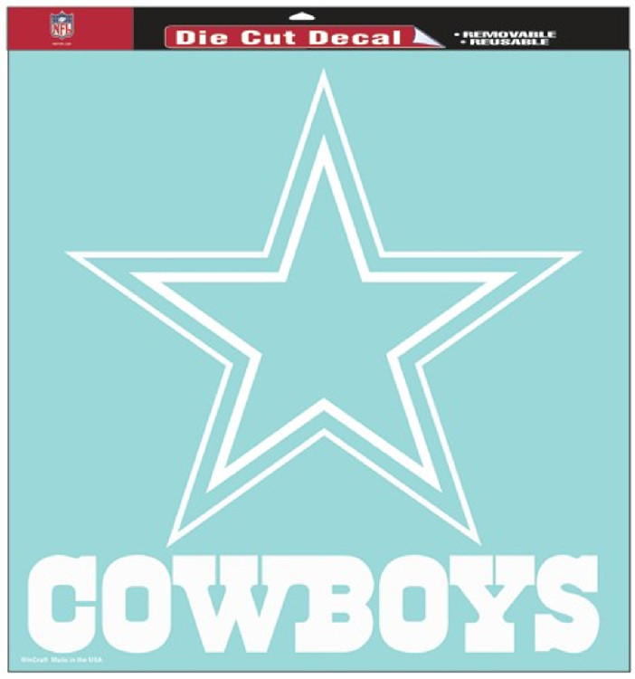 Dallas Cowboys Decal 8x8 Die Cut White