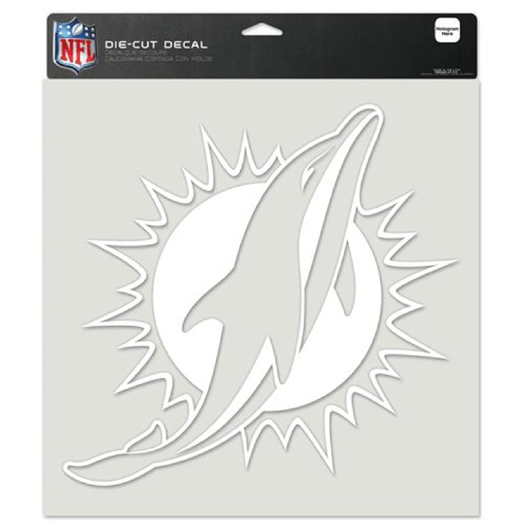 Miami Dolphins Decal 8x8 Die Cut White