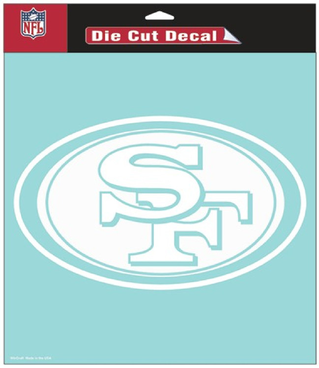 San Francisco 49ers Decal 8x8 Die Cut White