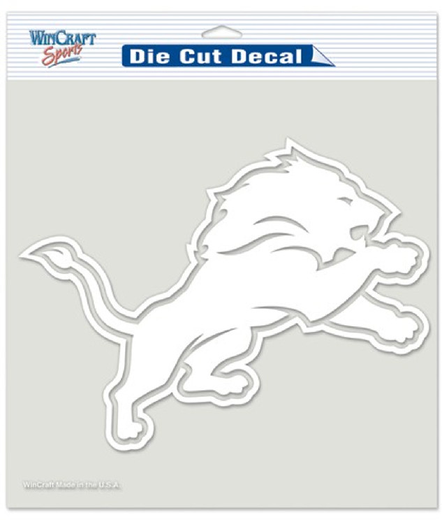 Detroit Lions Decal 8x8 Die Cut White