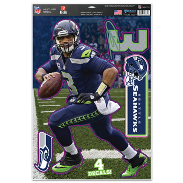 Seattle Seahawks Russell Wilson Decal 11x17 Multi Use