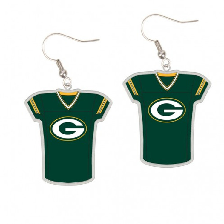 Green Bay Packers Earrings Jersey Style