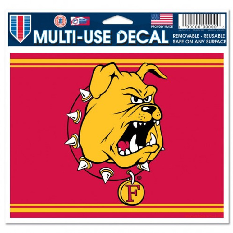 Ferris State Bulldogs Decal 5x6 Multi Use Color