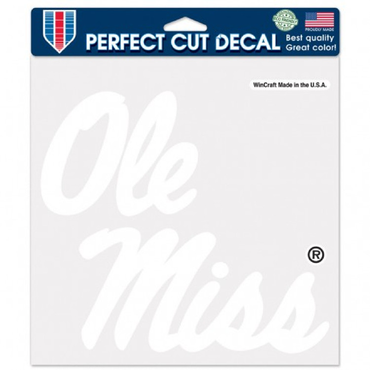 Mississippi Rebels Decal 8x8 Die Cut White