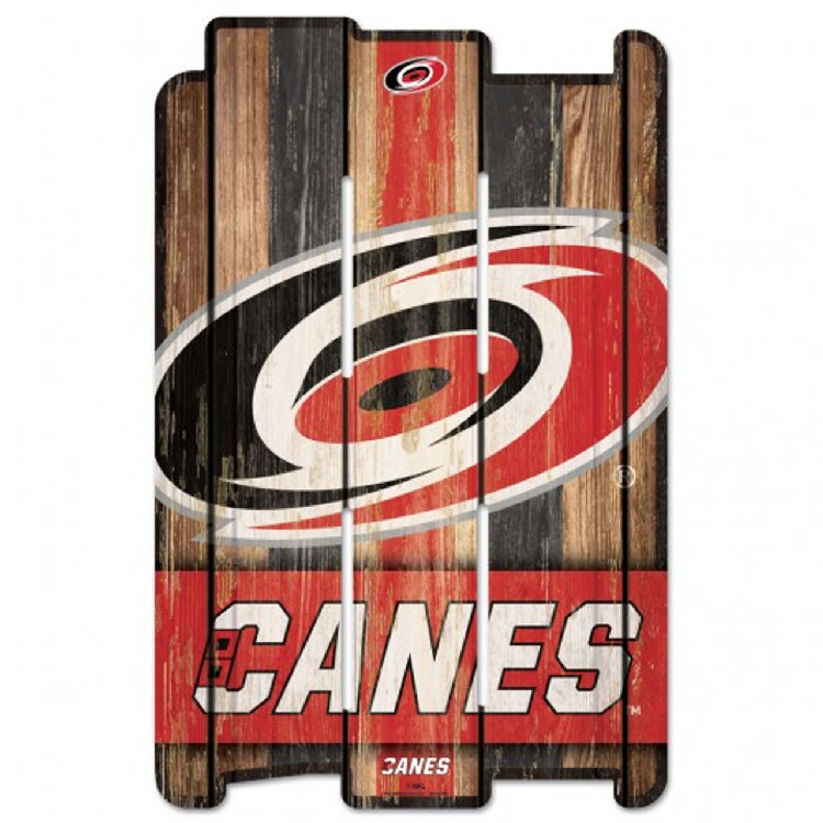 Carolina Hurricanes Sign 11x17 Wood Fence Style