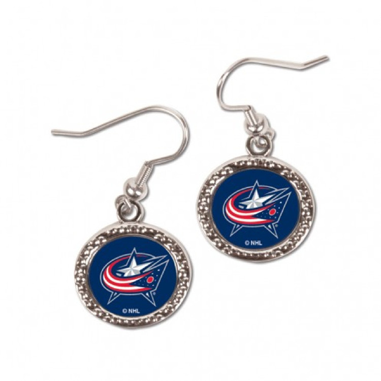 Columbus Blue Jackets Earrings Round Style