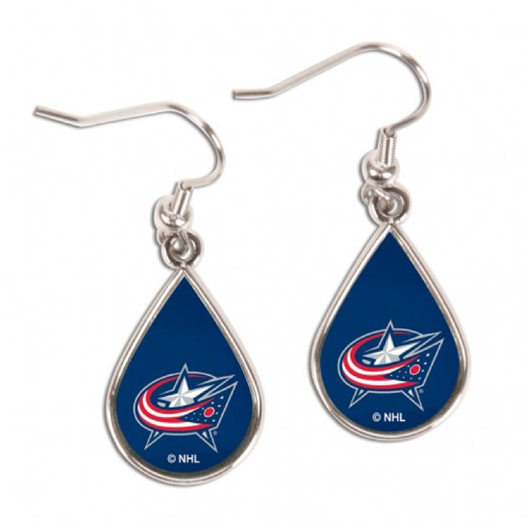 Columbus Blue Jackets Earrings Tear Drop Style