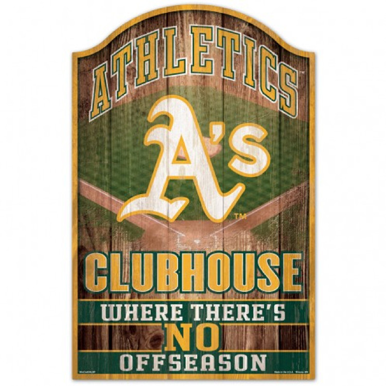 Oakland Athletics Sign 11x17 Wood Fan Cave Design