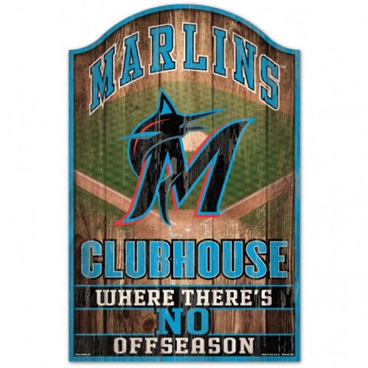 Miami Marlins Sign 11x17 Wood Fan Cave Design