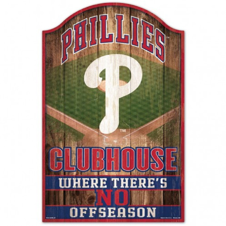 Philadelphia Phillies Sign 11x17 Wood Fan Cave Design