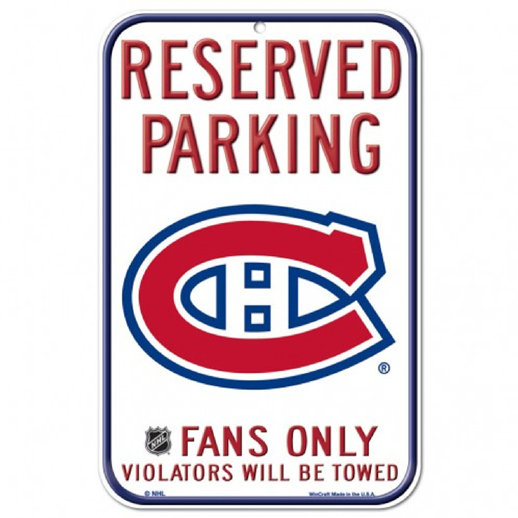 Montreal Canadiens Sign 11x17 Plastic Reserved Parking Style