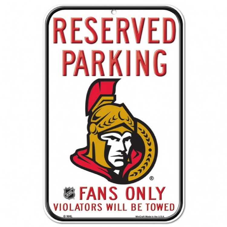 Ottawa Senators Sign 11x17 Plastic Reserved Parking Style