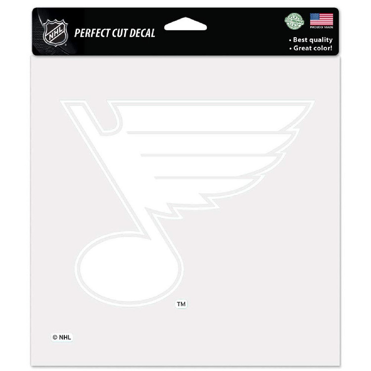 St. Louis Blues Decal 8x8 Perfect Cut White