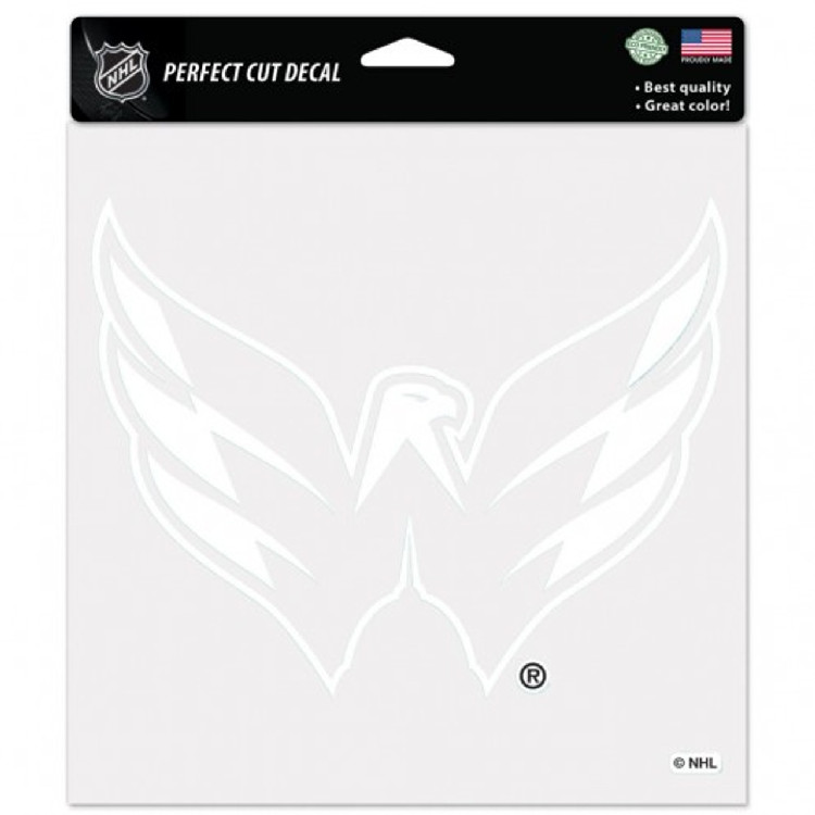 Washington Capitals Decal 8x8 Perfect Cut White