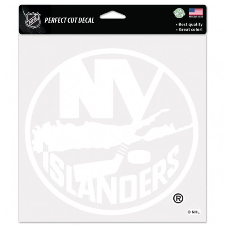 New York Islanders Decal 8x8 Perfect Cut White