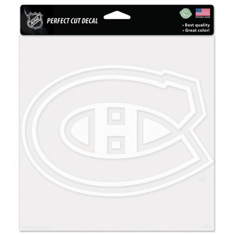 Montreal Canadiens Decal 8x8 Perfect Cut White