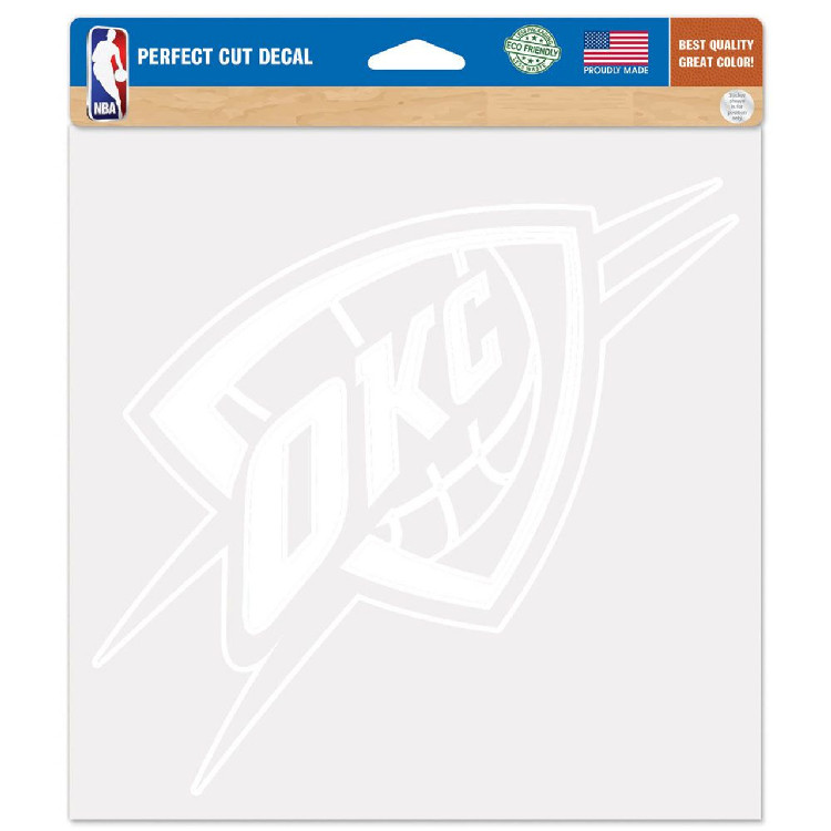 Oklahoma City Thunder Decal 8x8 Die Cut White