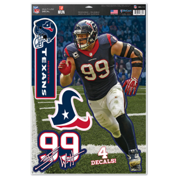 Houston Texans J.J. Watt Decal 11x17 Multi Use