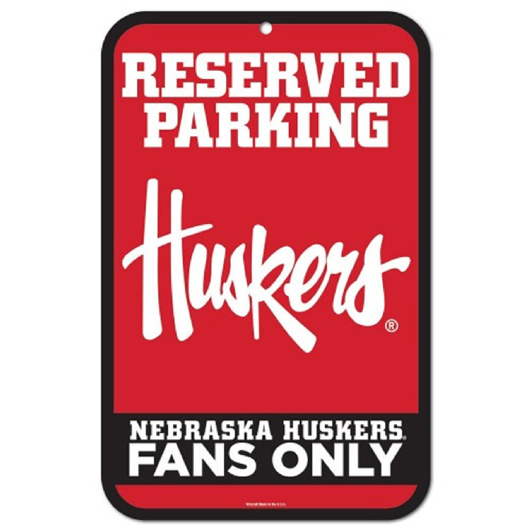 Nebraska Cornhuskers Sign 11x17 Plastic Reserved Parking Style