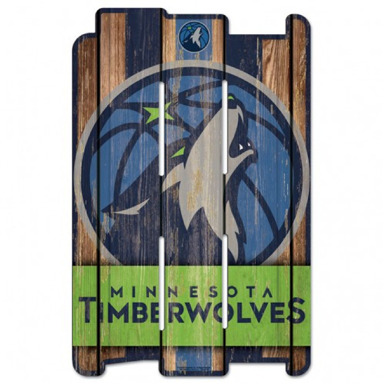 Minnesota Timberwolves Sign 11x17 Wood Fence Style